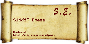 Sidó Emese névjegykártya