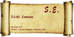 Sidó Emese névjegykártya